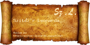 Szitár Leonarda névjegykártya
